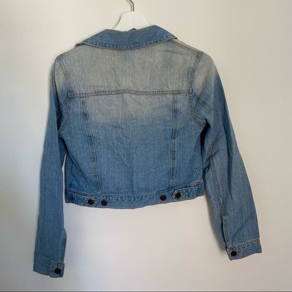 Life in Progress Jean Jacket Blue Cropped Denim Women's Small Light Wash Classic - Picture 5 of 7